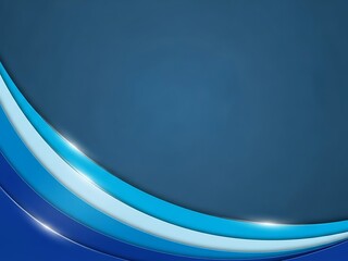 Abstract blue crescent shaped design element