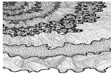 Abstract Black and White Hand-Drawn Texture Pattern Illustration