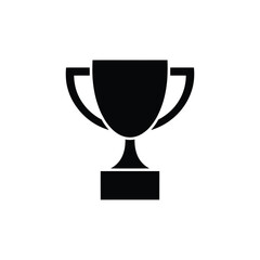 A simple black and white illustration of a classic trophy design