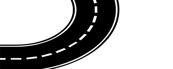 Fototapeta premium Curved Road Icon Illustration Isolated on White Background