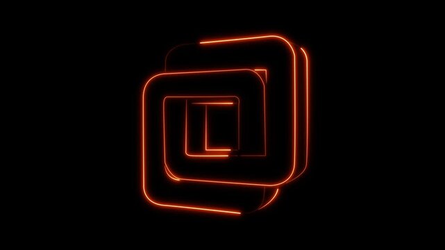 A dark background with yellow lines and squares. Looped animation