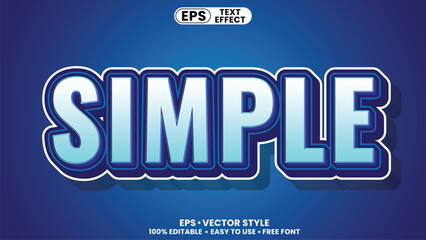Simple Blue 3D Editable vector Text Effect Style for Graphic Design Projects and Branding Labels.