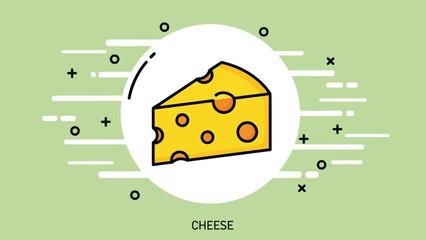 vector illustration of a cheese