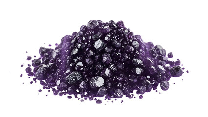Pile of Amethyst Crystals Isolated on Black
