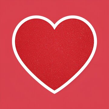 A glossy 3D red paper heart isolated on a white background serves as a romantic symbol of love and passion for a Valentine's Day card or wedding celebration gift decoration