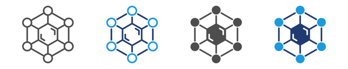 molecular structure icon sheet multiple style