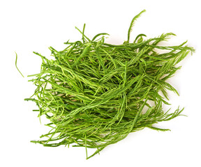 fresh senegalia pennata.Heap of Roughly chopped isolated on white background top view.