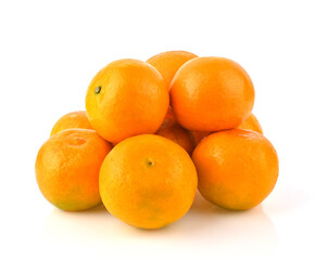 Mandarin or Tangerine orange fruit on a white background.