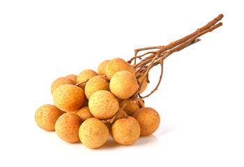 Bunch of Longan fruits isolated on white background