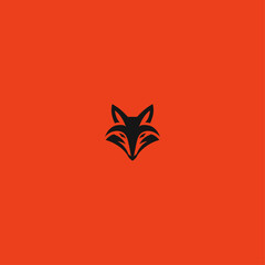 Fox head logo icon flat vector design