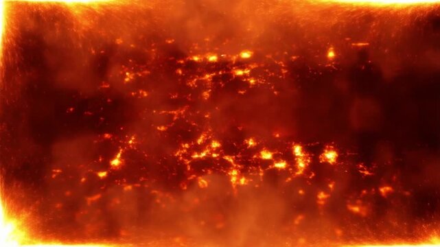 Realistic Fire Border Sparks Background