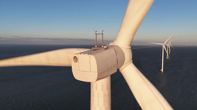 Offshore Wind Turbines Afsluitdijk Golden Hour