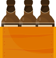 Vector Alcohol Bottle and Beverage Crate Icon Set - Beer Wine and Spirits Flat Illustration