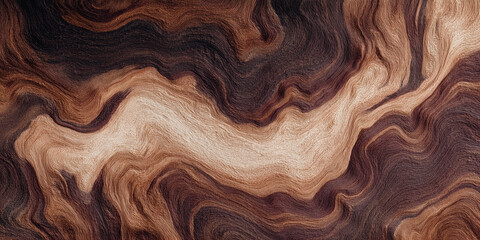 Walnut burl wood texture with intricate swirled grain pattern and deep rich brown tones creating natural artistic effect