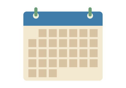 Calendario mensual con cuadr&iacute;cula vac&iacute;a y cabecera azul para organizaci&oacute;n y planificaci&oacute;n de eventos