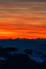 Sonnenuntergang Rennfeld - Hochsteiermark - &Ouml;sterrreich - Abendrot - Mugel