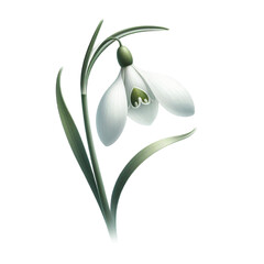 Elegant Snowdrop Flower transparent