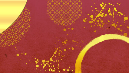 Luxurious gold-leaf Japanese-style folding screen backdrop