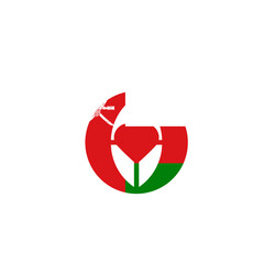 Oman Flag Globe Love In Icon