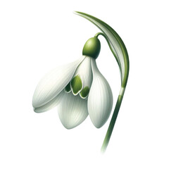 Elegant Snowdrop Flower transparent