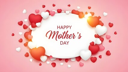 Happy mother's day greeting card with hearts