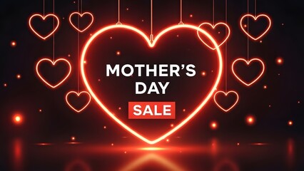 Mother's day sale advertisement with heart design