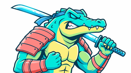 Obraz premium Alligator Fighter Mascot Logo – Gaming and Esports Character Emblem