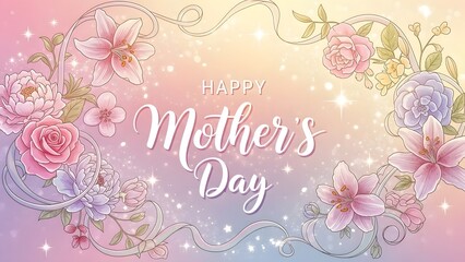 Happy mother's day floral greeting card