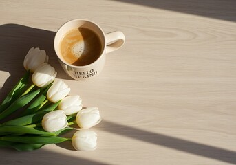 Spring Coffee and Tulips