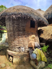 Grain storage structures, or grain silos, were utilised in ancient Asia. Traditional thatched-roof huts, made from mud and natural materials, reflect rural architecture and the village lifestyle.