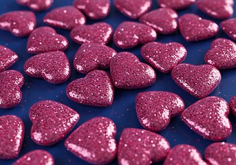 Sparkling Red Heart Shapes
