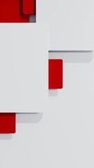 Abstract 3D background with red and white layered squares