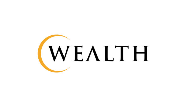 wealth text logo design template