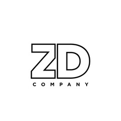 Obraz premium Letter Z and D, ZD logo design template. Minimal monogram initial based logotype.