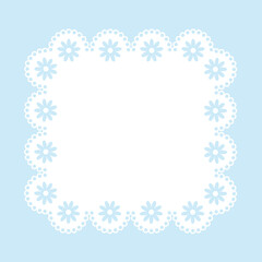 Simple white flower lace frame, rectangle tag, label
