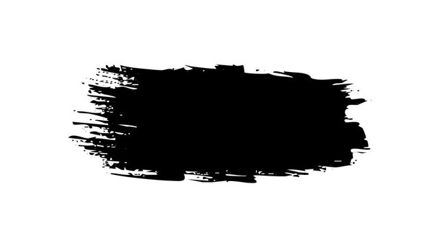 Minimalist black acrylic brush stroke reveal for text background or alpha matte transition in artistic film social media and professional digital editing.
