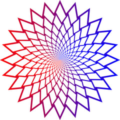 Abstract Geometric Star Spiral Pattern with Gradient Colors