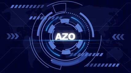 Obraz premium Abstract Futuristic HUD with AZO Text and World Map Backdrop interface technology