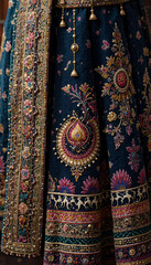 Close up of indian wedding dress 