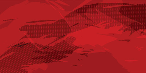 Abstract Rough Red Grunge Texture Design Background with Dots, Halftone Red Color Pattern, Grunge Texture Gradient.