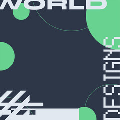 Abstract Modern Flt Design Dark blue and Green Color Circle and Bold Typo Background