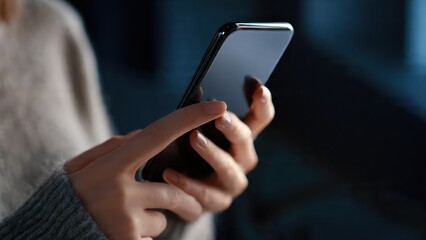 Hand Holding Mobile Phone Outdoors with Blurred Background, Digital Communication and Modern Lifestyle Concept, Generative AI