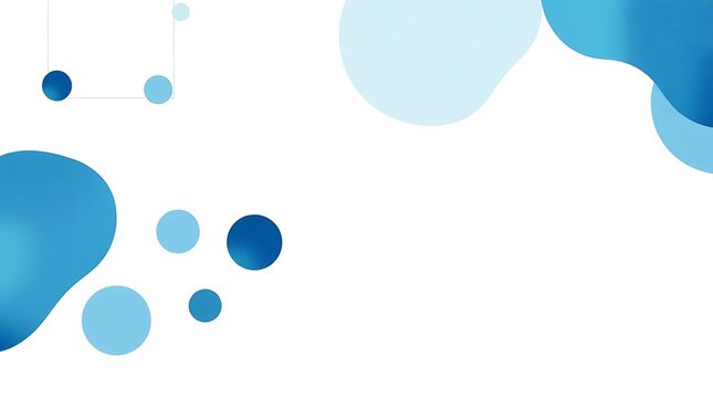 Modern blue abstract shapes on white background for design - Powered by Adobe