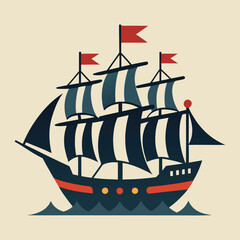 Classic Sailing Ship Illustration