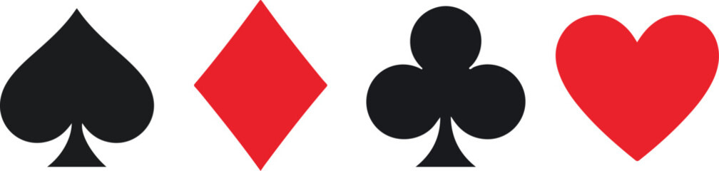 Suit deck of playing cards on white background. Vector illustration.