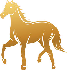 Gold Chinese Horse Imlek Decorative