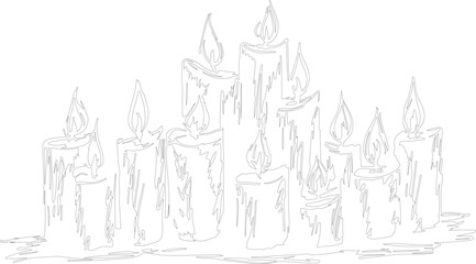 Obraz premium set of black and white silhouettes of lamps vector with various sketch art or line art of geometric lines