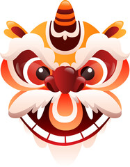 Chinese Lion Head Illustration