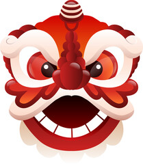 Chinese Lion Head Illustration