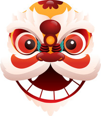 Chinese Lion Head Illustration